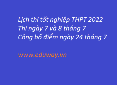 Lịch thi tốt nghiệp THPT 2022