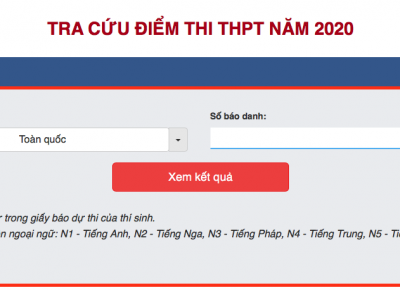 Tra cứu điểm thi THPT 2020